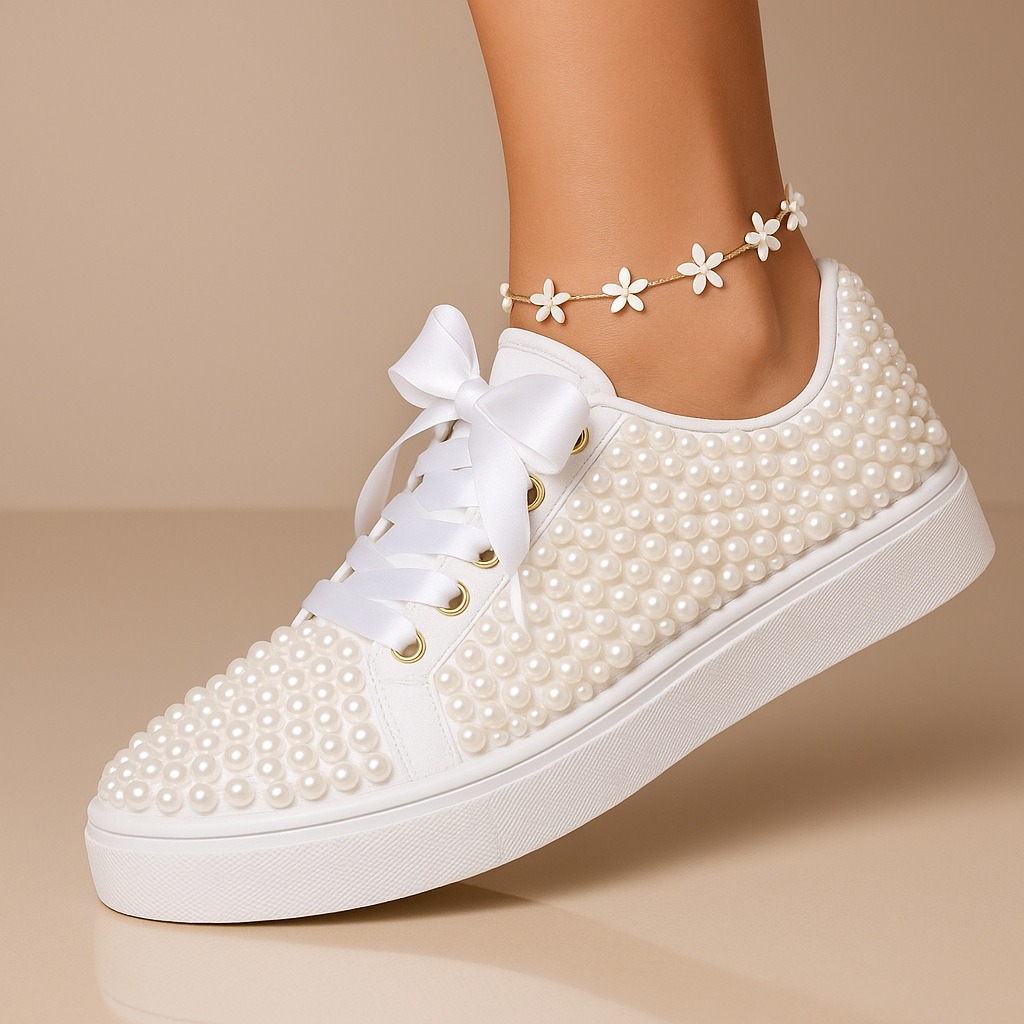 Tênis premium com pérolas