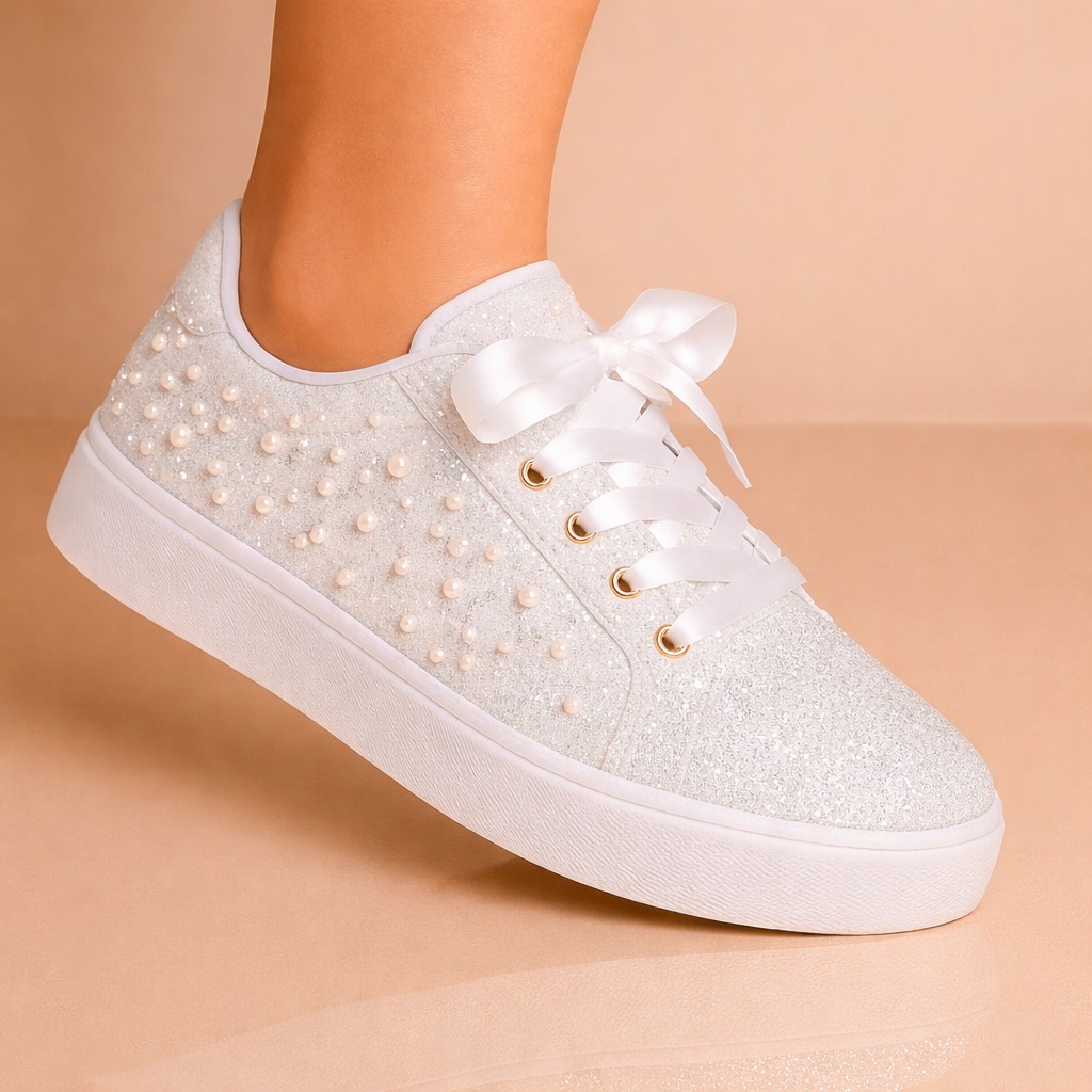 Par de tênis premium com pérolas
